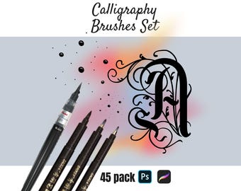 Photoshop Brushes Set | Calligraphy Brushes | Calligraphic Brushes Photoshop