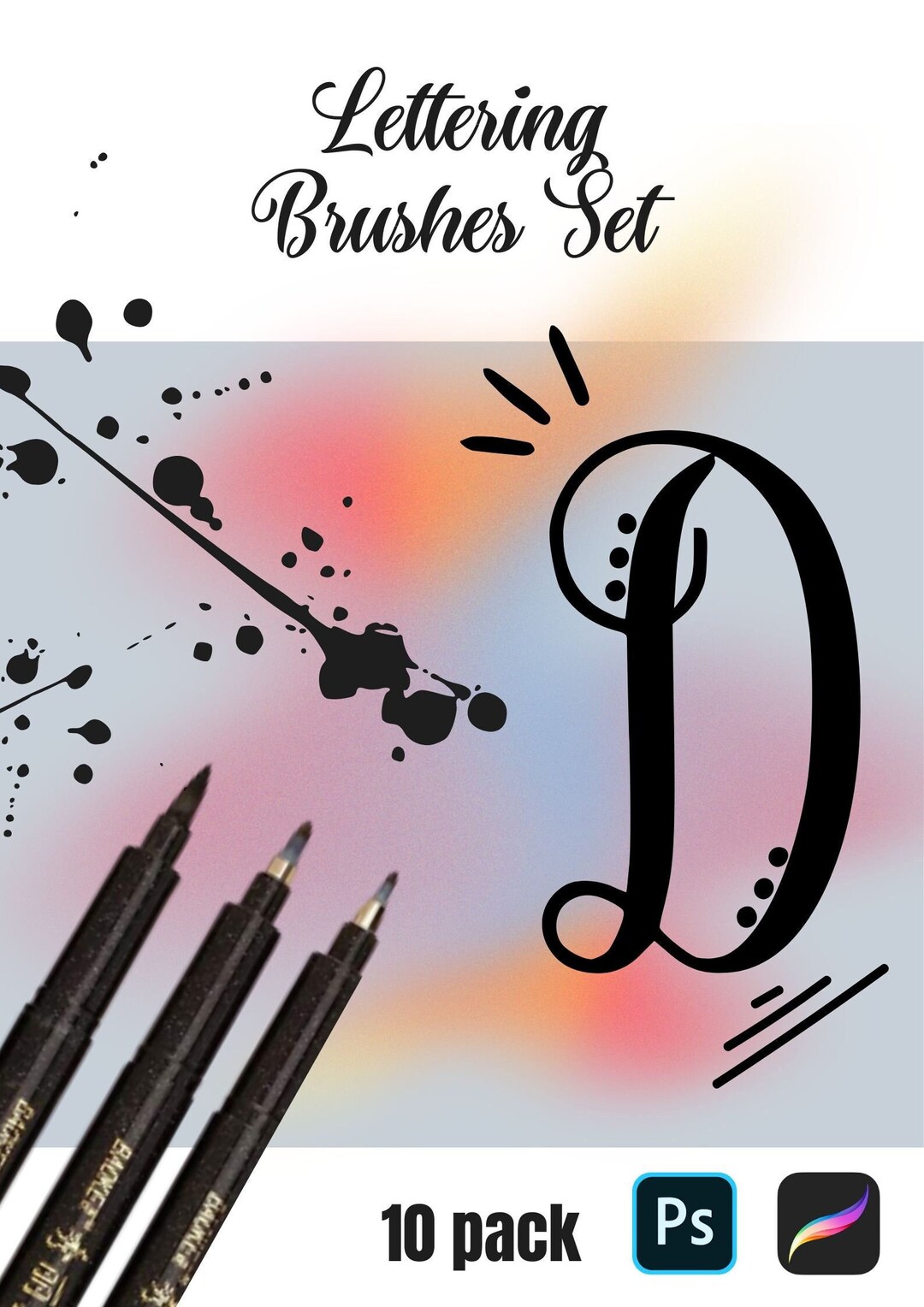 Brushes Set Lettering Brushes Hand Lettering Brushes