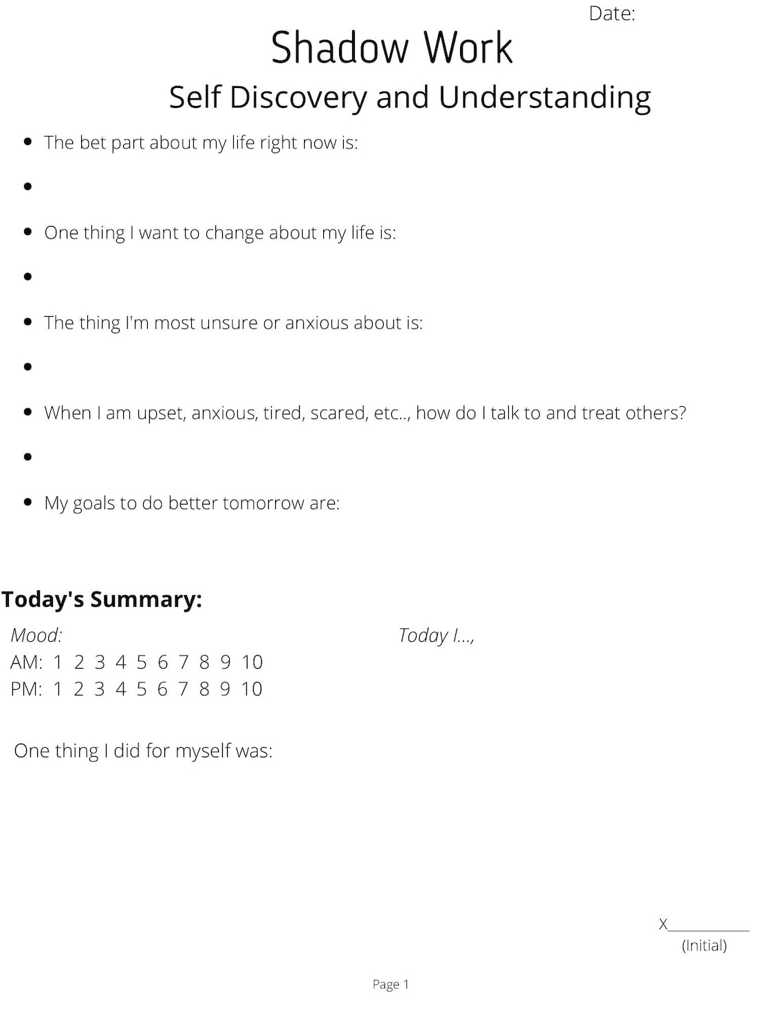 Doing Shadow Work Worksheet.pdf Self Discovery and Understanding Shadow Work Daily Worksheet - Etsy