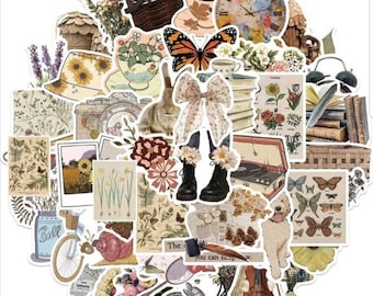 Vintage Style Cottagecore Stickers Pack de 10