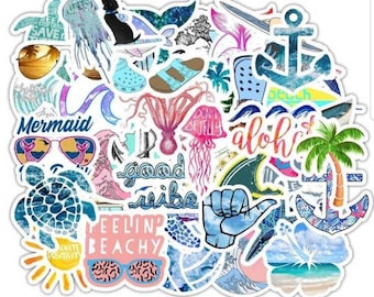 Pack de pegatinas temáticas de playa de 10