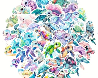 Paquete de 10 pegatinas de tortugas marinas