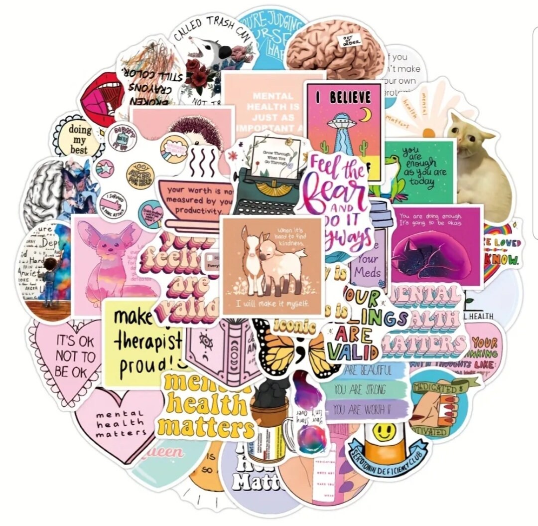 Mental Health Stickers Pack of 10 - Etsy
