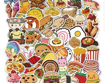 Cartoon Food Stickers 10 Pack