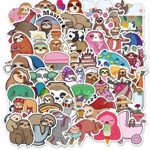 Cartoon Sloth Stickers 10 Pack