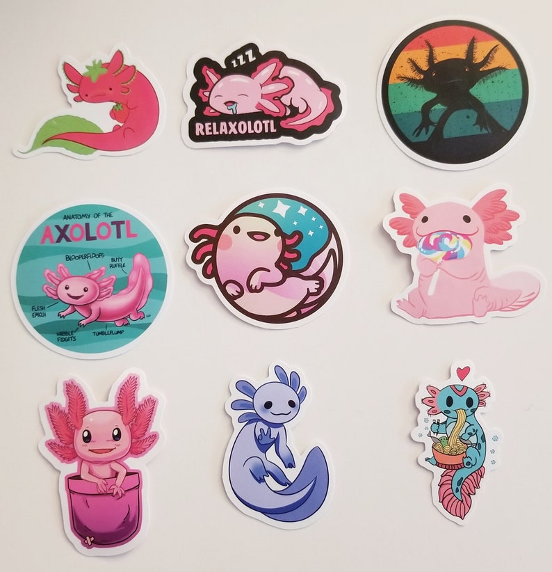 Axolotl Stickers Pack of 10 - Etsy