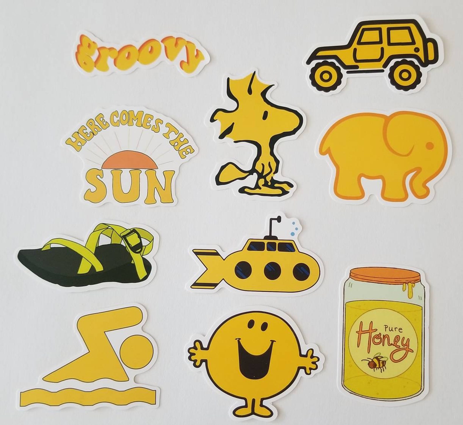 Yellow Stickers 10 Pack - Etsy