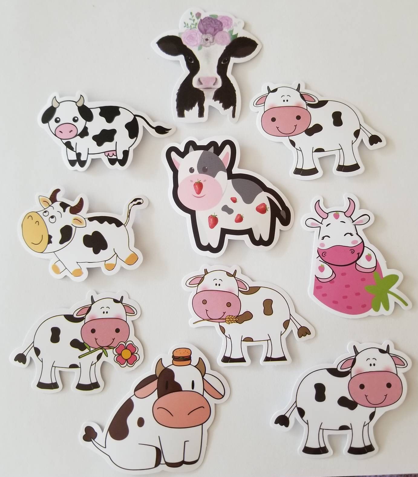Cartoon Cow Stickers 10 Pack Etsy