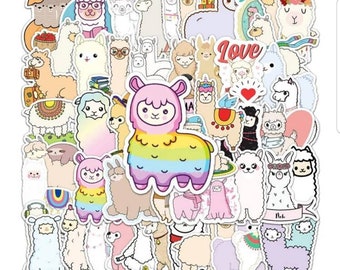 Paquete de 10 pegatinas de alpaca
