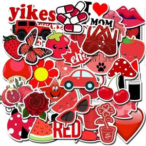 Red Aesthetic Stickers Pack of 10