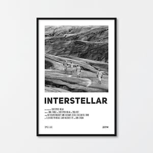 Interstellar Movie Poster | Minimalist Movie Poster | Christopher Nolan | Matthew Mcconaughey | Wall Art | Black and White
