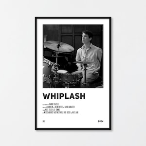 Whiplash Movie Poster: Minimalist Black and White Wall Art
