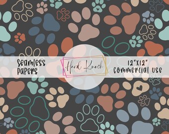Earthy Paws Seamless Pattern