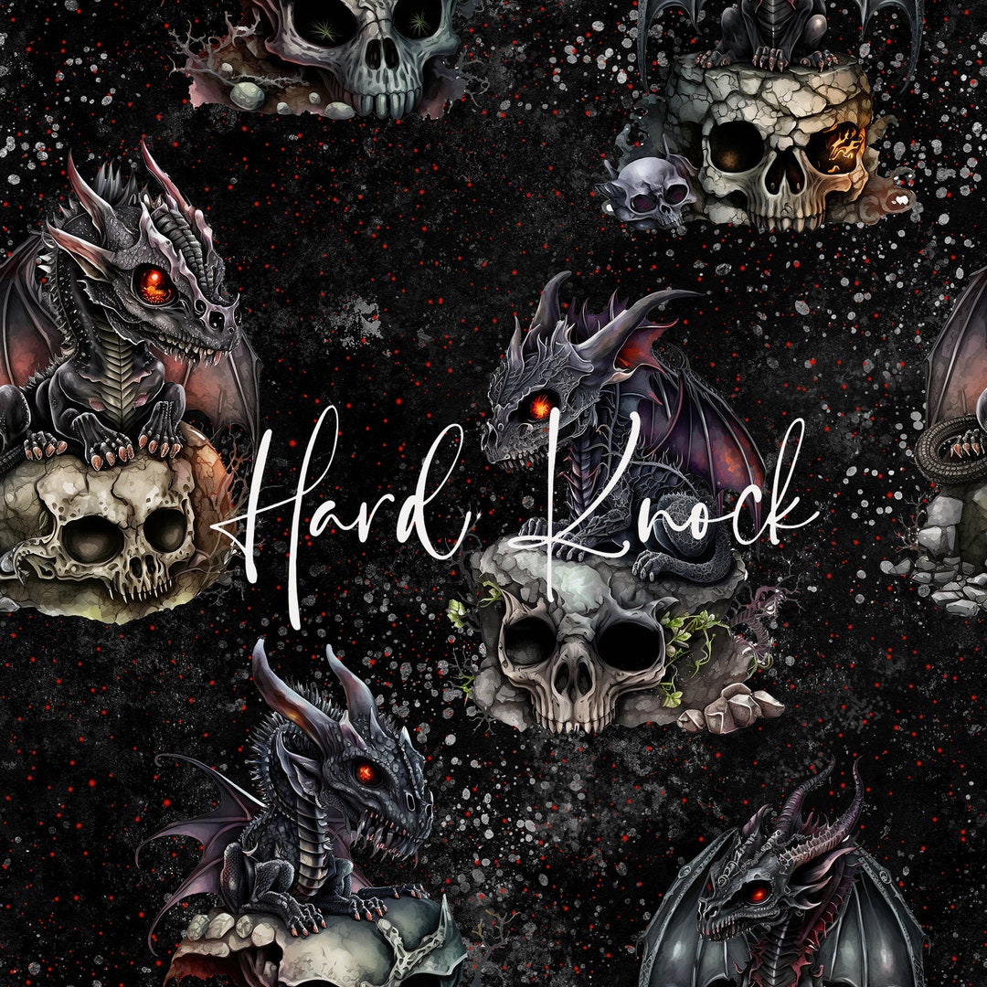 Pattern Dragon Blaack Black Dragons Seamless Pattern: Gothic Skulls (digital Download) - Etsy