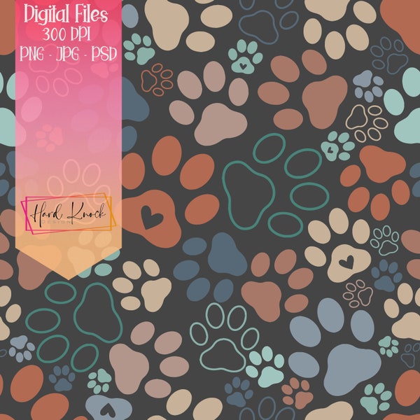 Earthy Paws Seamless Pattern