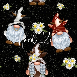 Cow Gnomes Seamless Pattern: Farm Animal Print (Digital Download)
