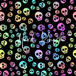 Rainbow Skulls Seamless Pattern (Digital Download)