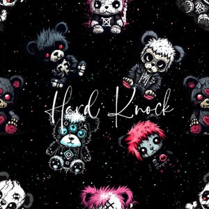 Emo Teddy Seamless Pattern: PNG & Tiled File (Digital Download)