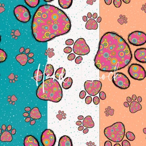 RETRO PAW PRINTS 3 for 1