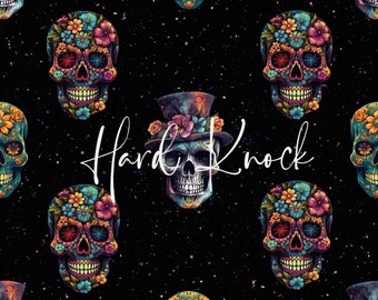 Floral Sugar Skulls Seamless Pattern (Digital Download)