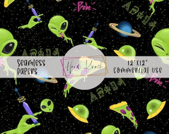Floral Alien Seamless Repeating Pattern - Etsy