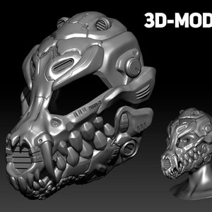 Bionic skulldog 3d-model for 3d print (cyberskull)
