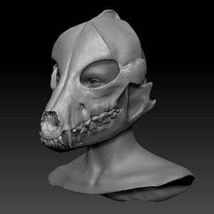 Wolf skull/skulldog STL 3d-model headbase 3d-model kit image 2