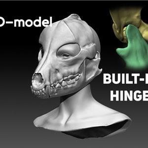 Wolf skull/skulldog STL 3d-model headbase 3d-model kit image 1