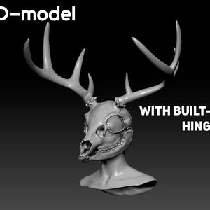 Deer skull 3d model for print