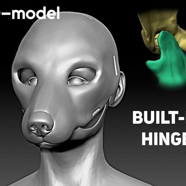 Dog/wolf STL 3d-model of fursuit head base