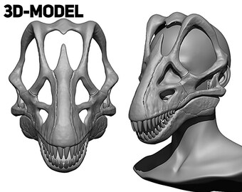 Diplodocus skull headbase 3d-model for print