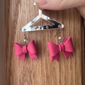 Bow Earrings | Polymer Clay Earrings | Valentines Day Earrings