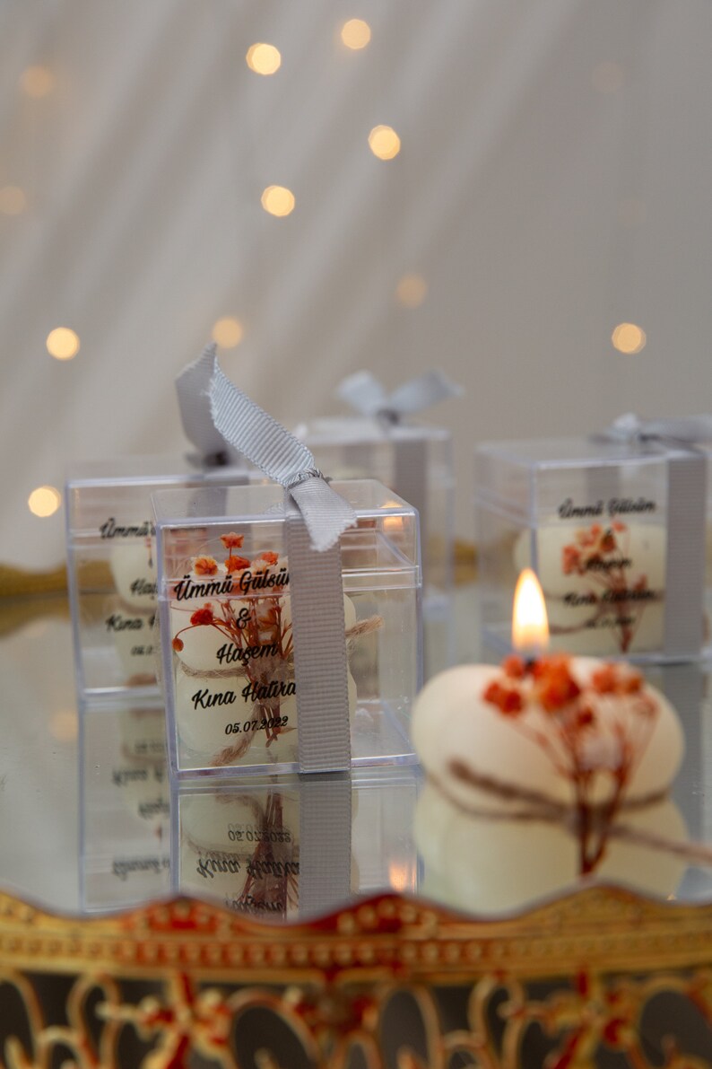 Candle Favor With Personalized Box Wedding Favor Baby Etsy