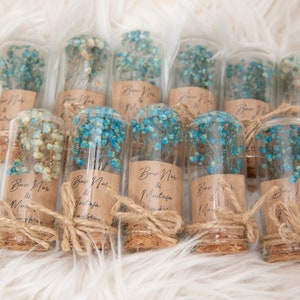Fiori secchi personalizzati in cupola di vetro / La bella e la bestia / Bomboniere per gli ospiti / Fiori secchi in bottiglia di vetro / Regalo per gli ospiti