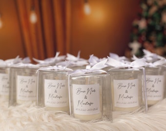 Personalised Candle Wedding Favor for Guests | Unique Fancy Design Bridal Shower Candle Favors for Guests | Custom Wedding Candle  |