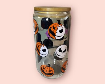 16oz Halloween Glass Can