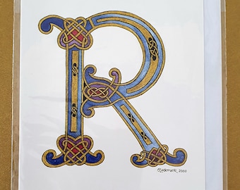 Keltische R- Bedruckte Grußkarte
