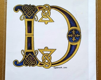 Keltische D - gedrukte wenskaart