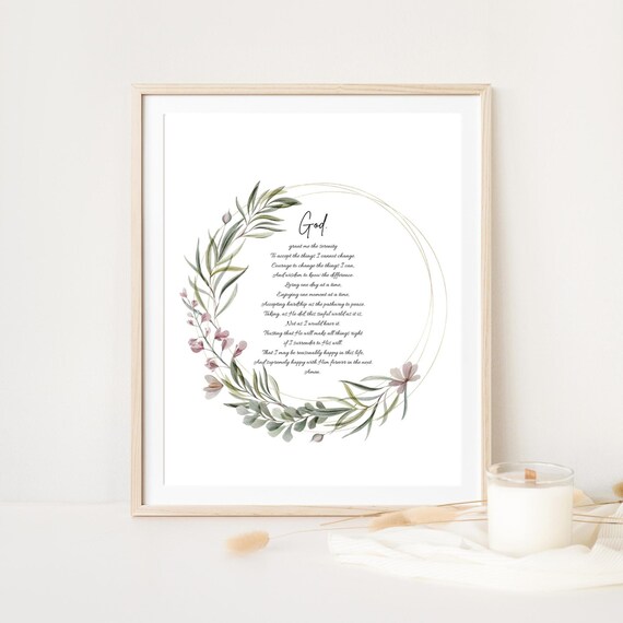The Serenity Prayer God Grant Me the Serenity Printable Wall - Etsy