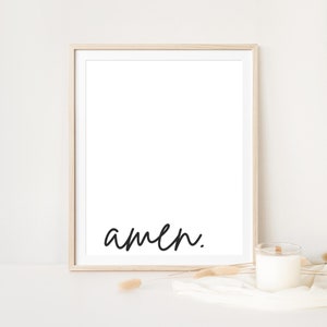 Amen Minimal Print, Christian Wall Art, Bible Verse Print, Scripture Print, Christian Gift, Modern Printable for Christian Home