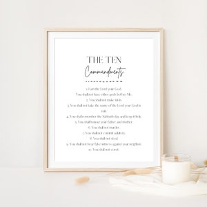 The Ten Commandments, Bible Verse Prints, Christian Posters, Scriptures, Catholic, Christian Sign, Printable Wall Art, Wall Decor, Digital