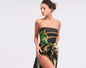 Strapless Printed Swimsuit "Regal Wilderness"