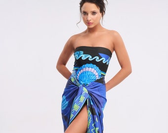 Strapless Printed Swimsuit "Voreas"