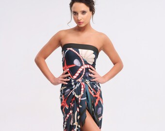 Strapless Printed Swimsuit "Oceanic Treasures"