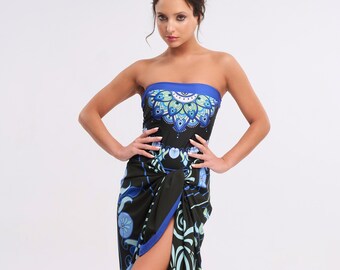 Strapless Printed Swimsuit "L'OEIL"