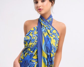 Pareo Sarong Beach Cover-Up "Positano Mosaic Giallo"