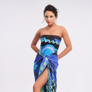 Strapless Printed Swimsuit, Resortwear, Vacationwear, Beachwear, Beach accessory, One piece swimsuit, Swimwear image 1