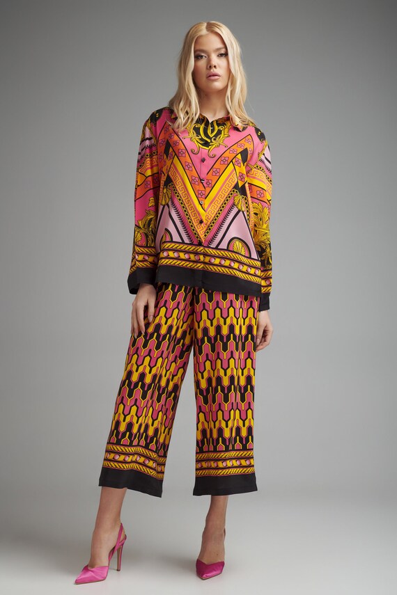 Silk Midi Palazzo Pants - Etsy