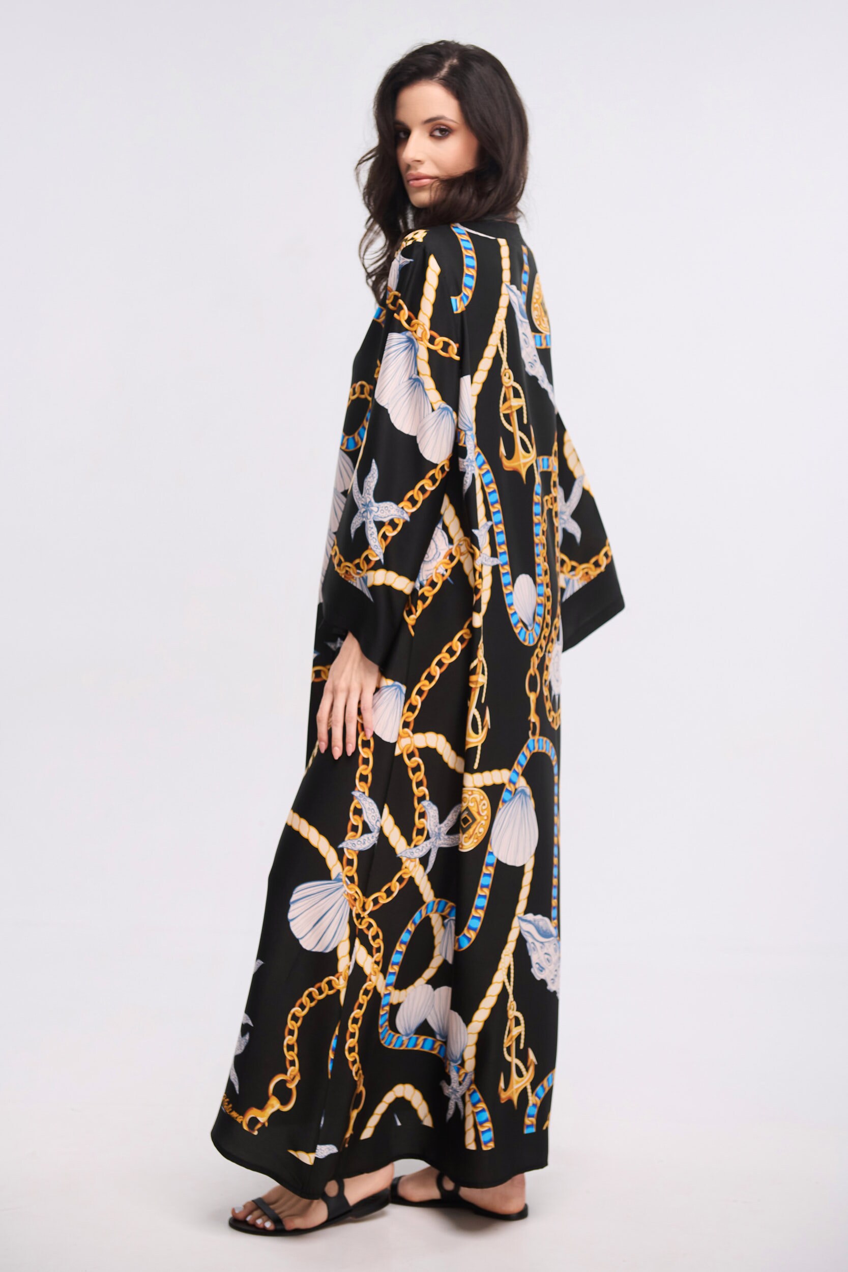 Summer Rose Cotton Kaftan Dress