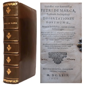 1669 Rare Antique Book Works of Pierre de Marca On the Eucharist Sacrifice of the Mass On the Patriarchate of Constantinople Theology 1600s